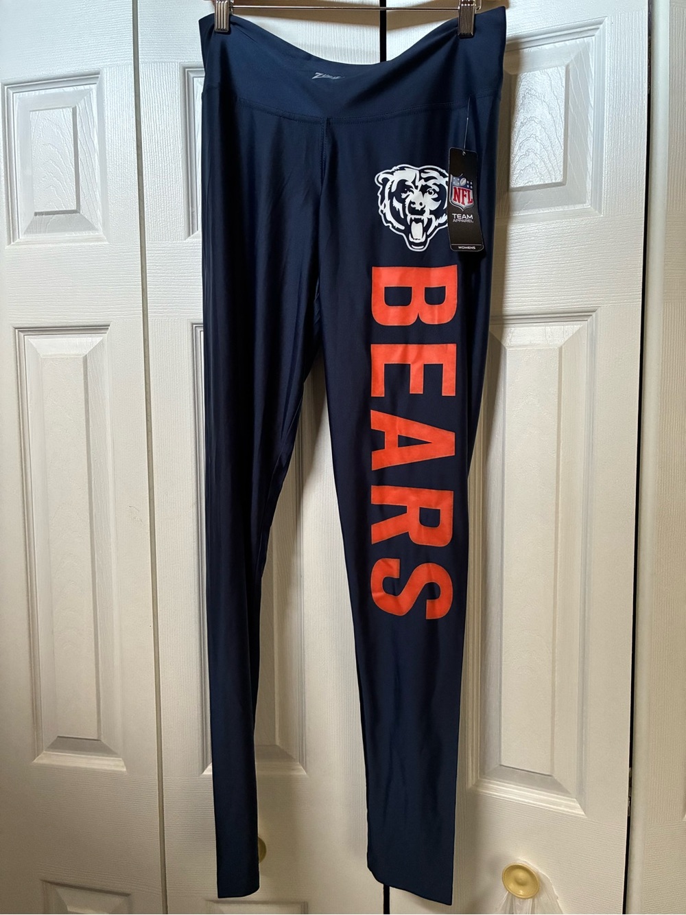 NFL Chicago Bears Navy Leggings w/Orange BEARS Script & Bear Logo